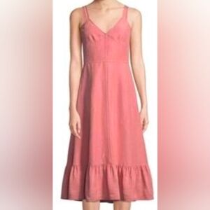 Rebecca Taylor Coral Linen Blend Dress 8 Sleeveless Dress